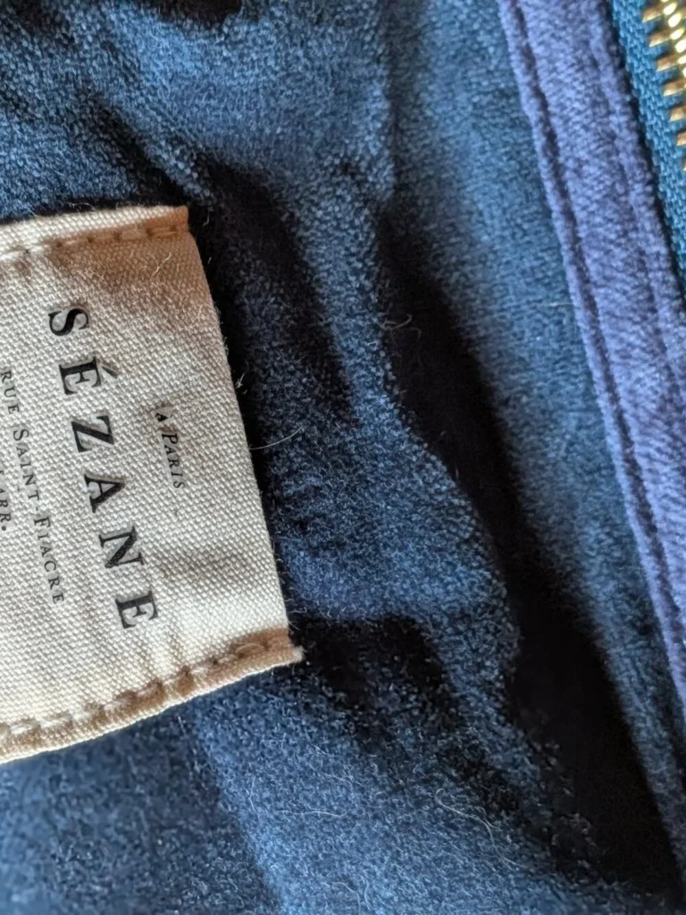 Sézane Travel Train Case / Makeup Bag - Velvet Blue